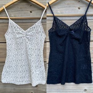H&M Bundle of Lace Camisoles in Cream and Black